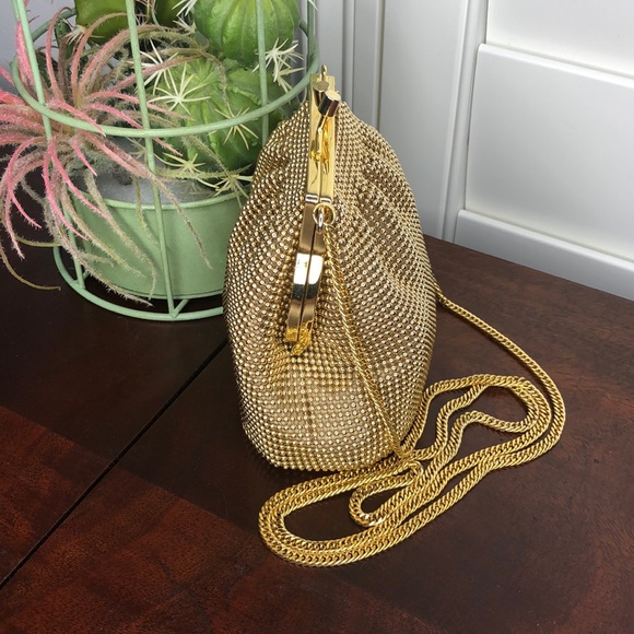Whiting & Davis International Gold Tone Mesh Bag - Picture 3 of 12